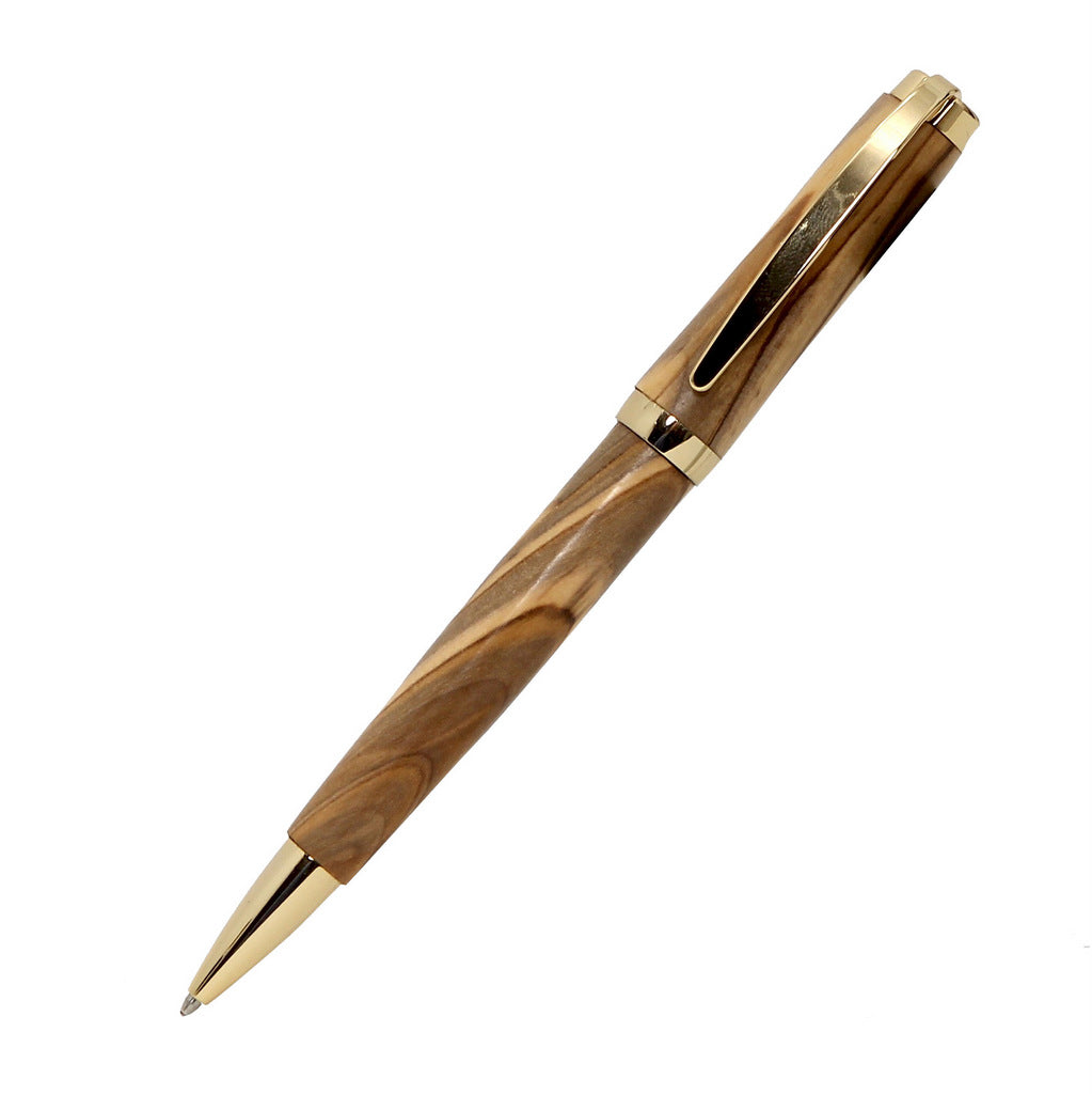 ART-PEN: Handcrafted Luxury Twist Pen - GRADUATE 24 Carats Gold Plated with Bethlehem Olivewood body - tops-selection.shop