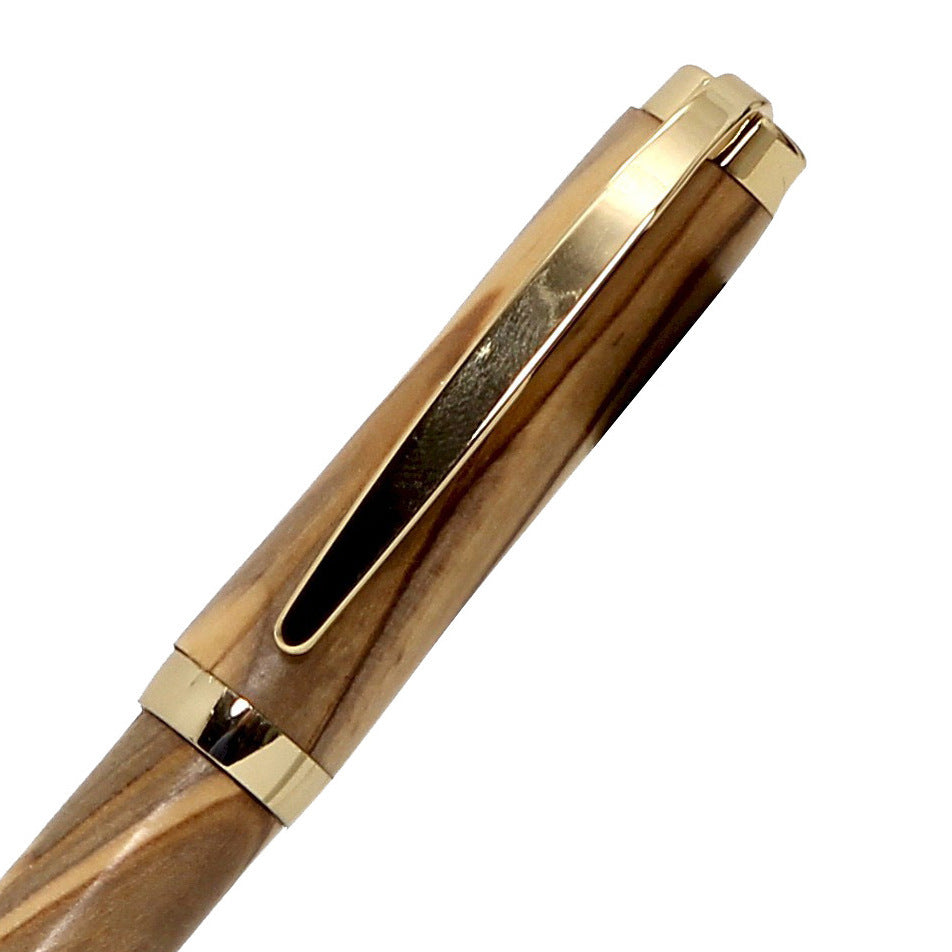 ART-PEN: Handcrafted Luxury Twist Pen - GRADUATE 24 Carats Gold Plated with Bethlehem Olivewood body - tops-selection.shop
