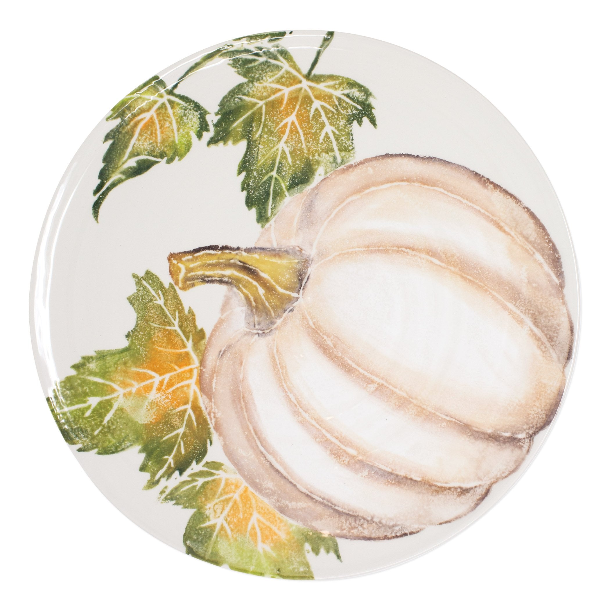 VIETRI: Pumpkins Round Platter w/ Pumpkin - tops-selection.shop