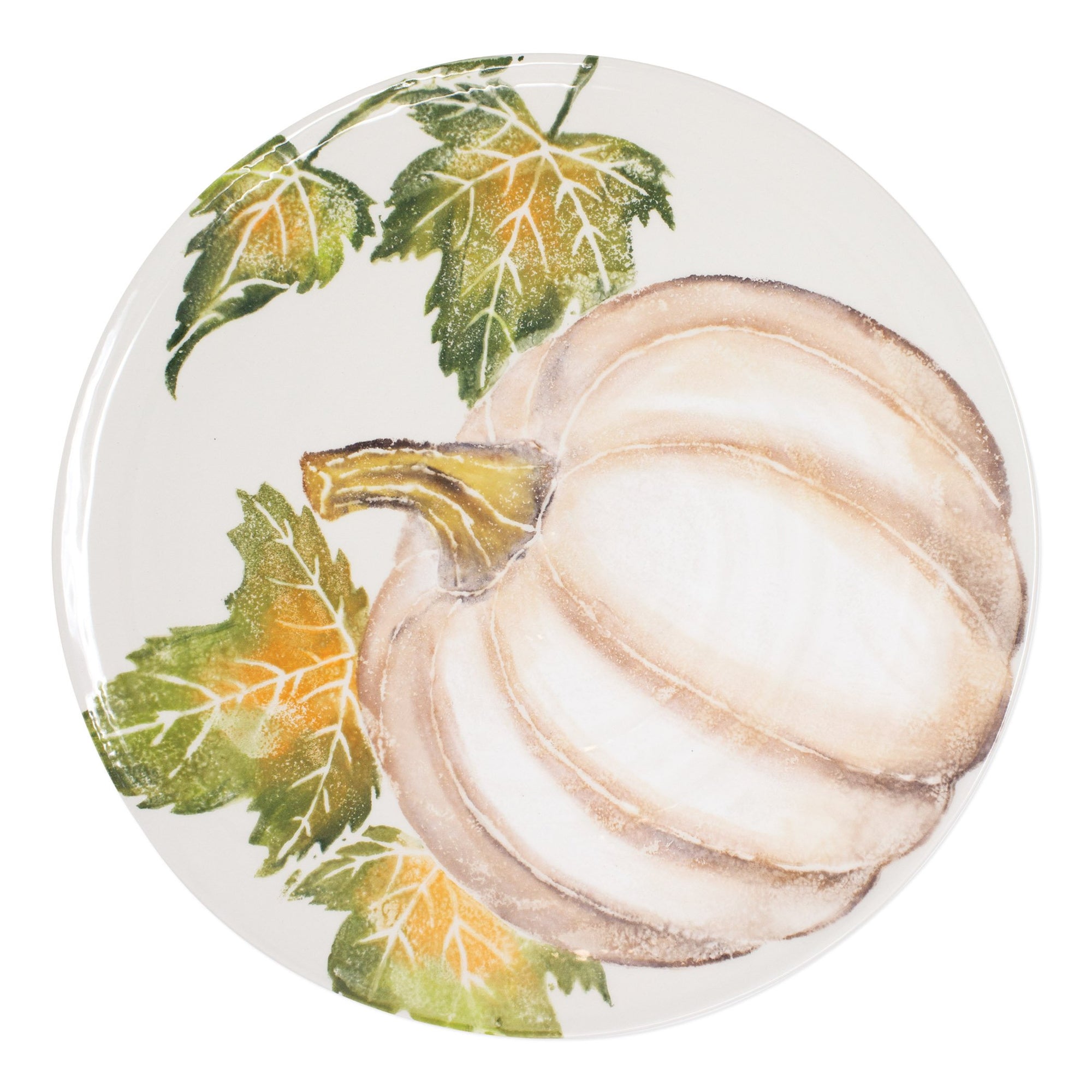 VIETRI: Pumpkins Round Platter w/ Pumpkin - tops-selection.shop