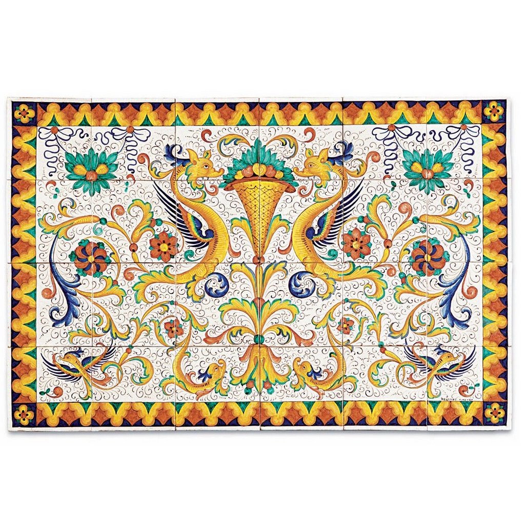 ANTICA DERUTA: WALL PANEL BACKSPLASH RAFFAELLESCO RECTANGULAR - tops-selection.shop