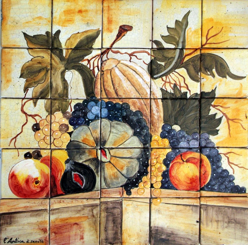 ANTICA DERUTA: WALL PANEL BACKSPLASH FRUTTA NEL TAVOLO - tops-selection.shop