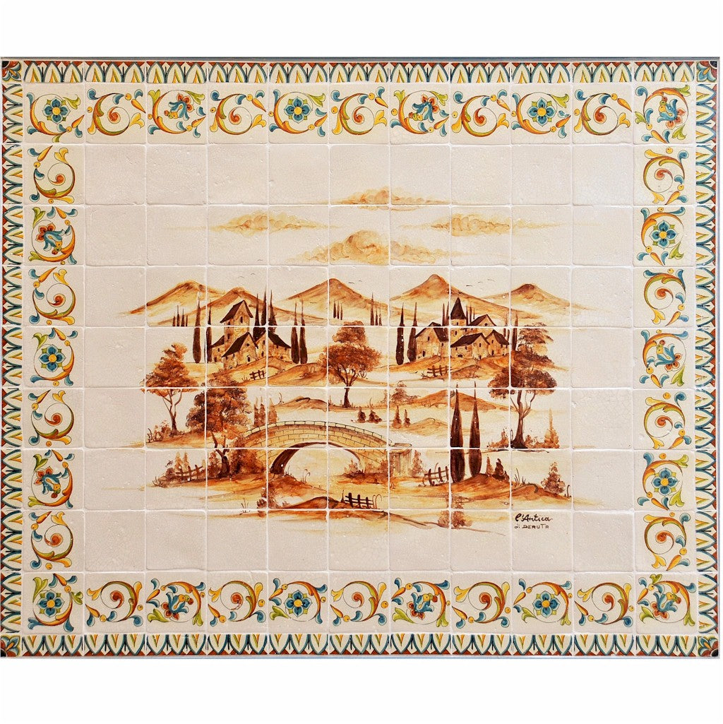 ANTICA DERUTA: WALL PANEL BACKSPLASH PAESAGGIO RICCO DERUTA BORDER - tops-selection.shop