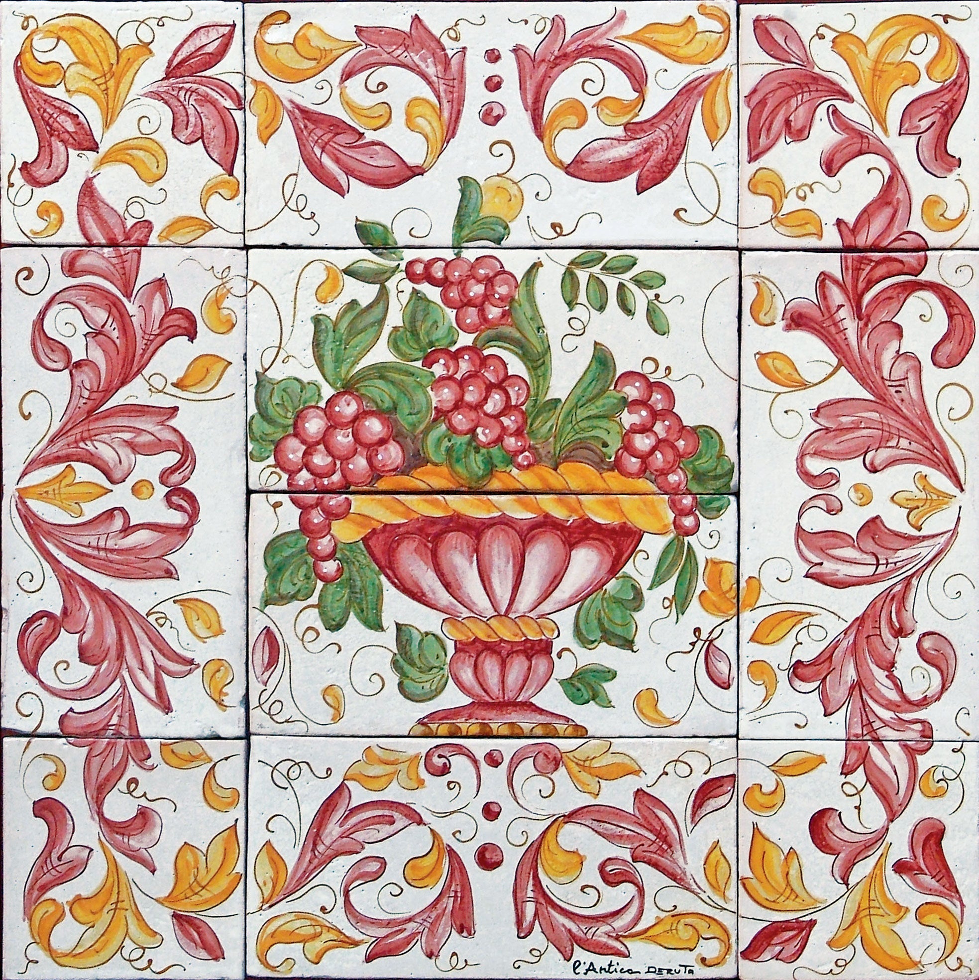 ANTICA DERUTA: WALL PANEL BACKSPLASH RED FRUIT DESIGN - tops-selection.shop