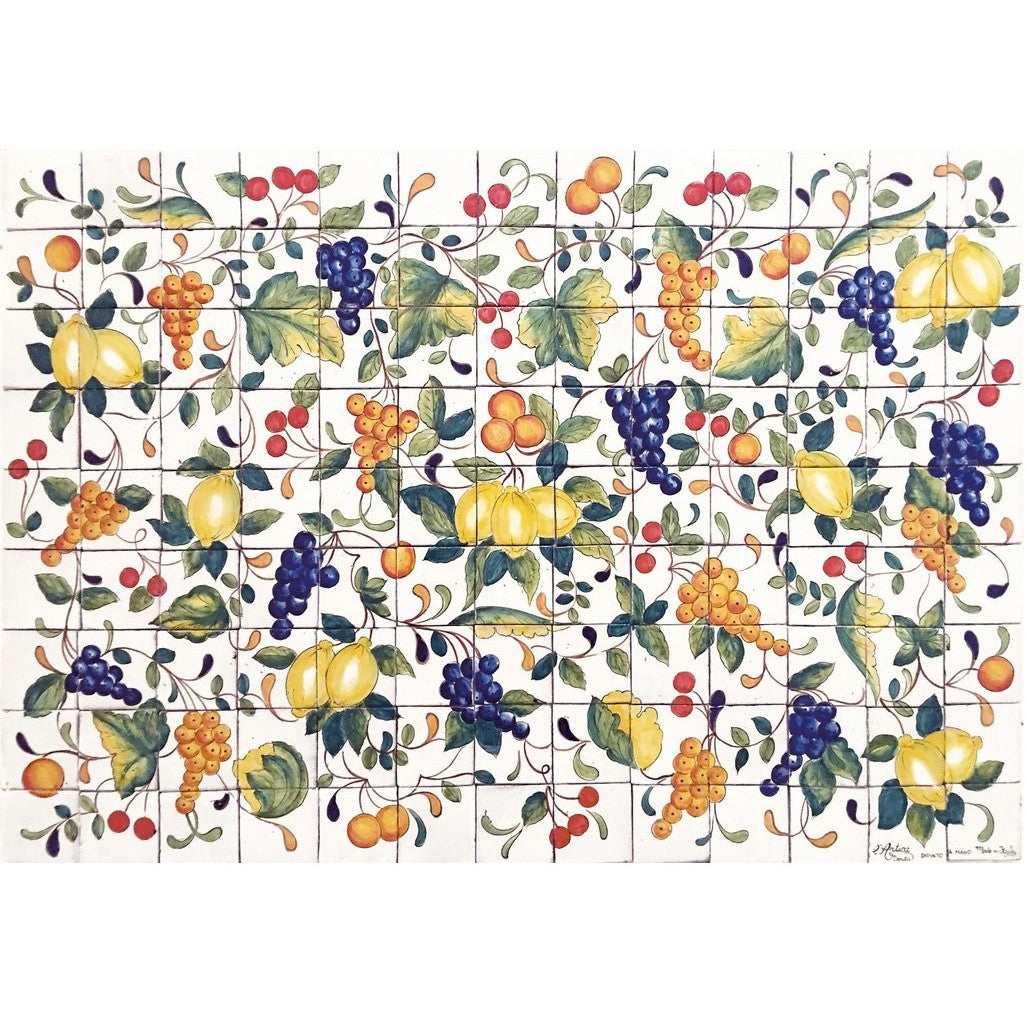 ANTICA DERUTA: WALL PANEL BACKSPLASH MEDITERRANEAN FRUITS - tops-selection.shop