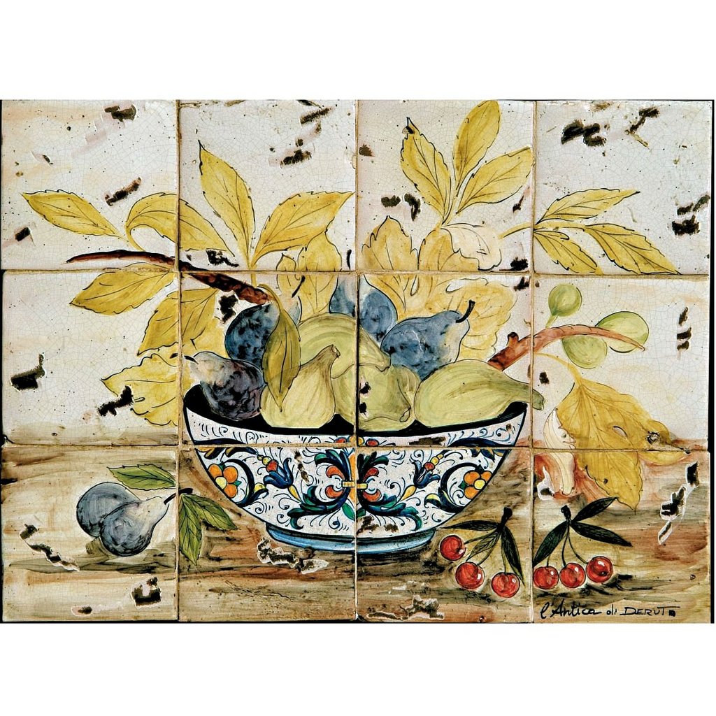 ANTICA DERUTA: WALL PANEL BACKSPLASH RICCO DERUTA BOWL - tops-selection.shop