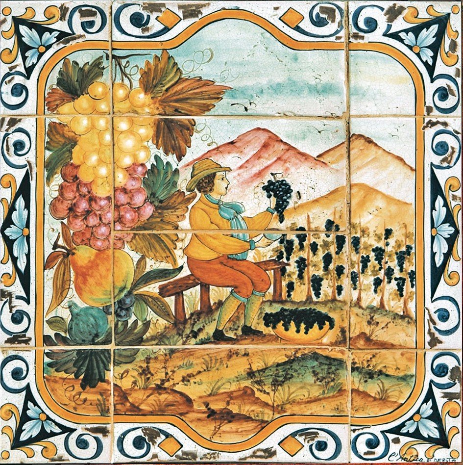 ANTICA DERUTA: WALL PANEL BACKSPLASH FOUR SEASON AUTUMN - tops-selection.shop