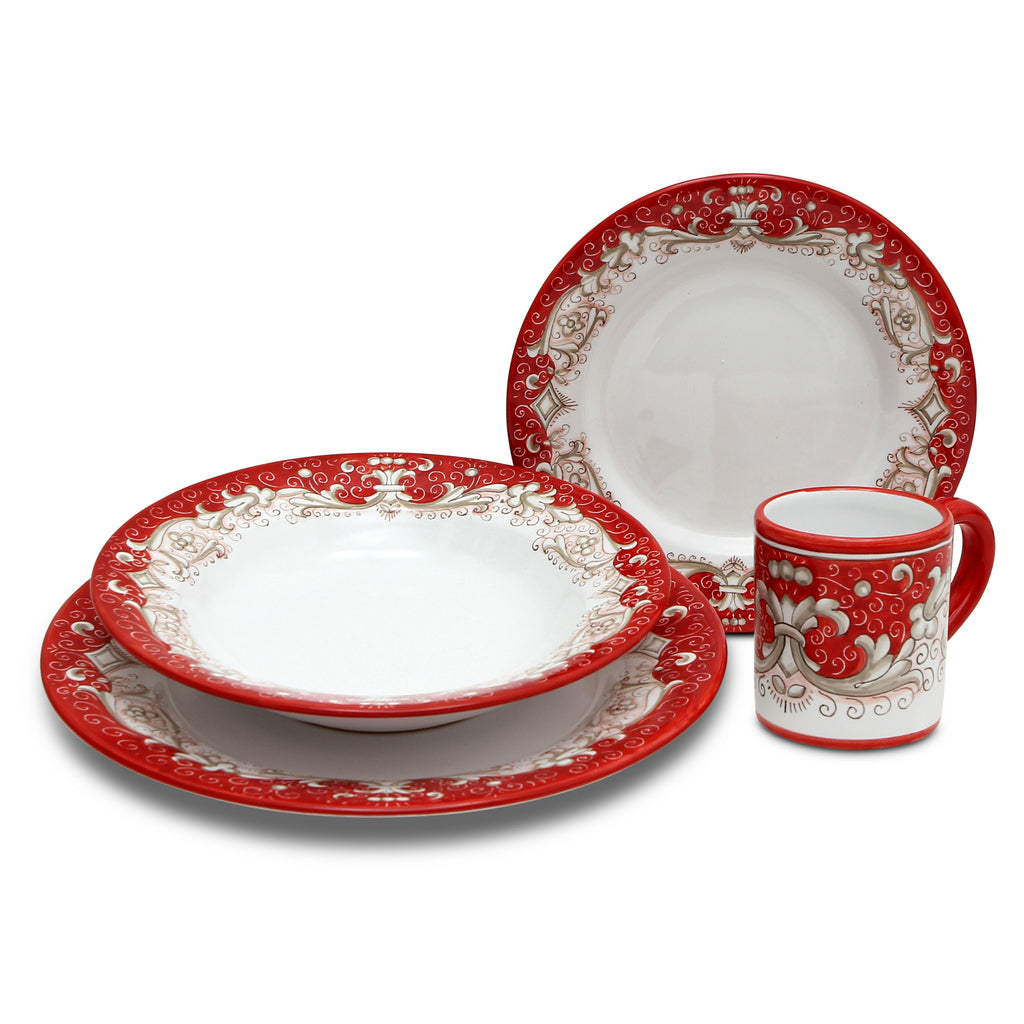 DERUTA COLORI: 4 Pieces Place Setting Bundle - RED - tops-selection.shop