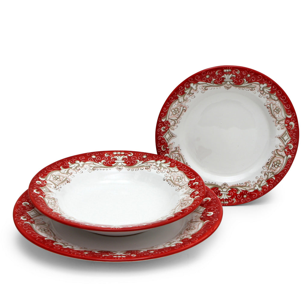 DERUTA COLORI: 3 Pieces Place Setting Bundle - RED - tops-selection.shop
