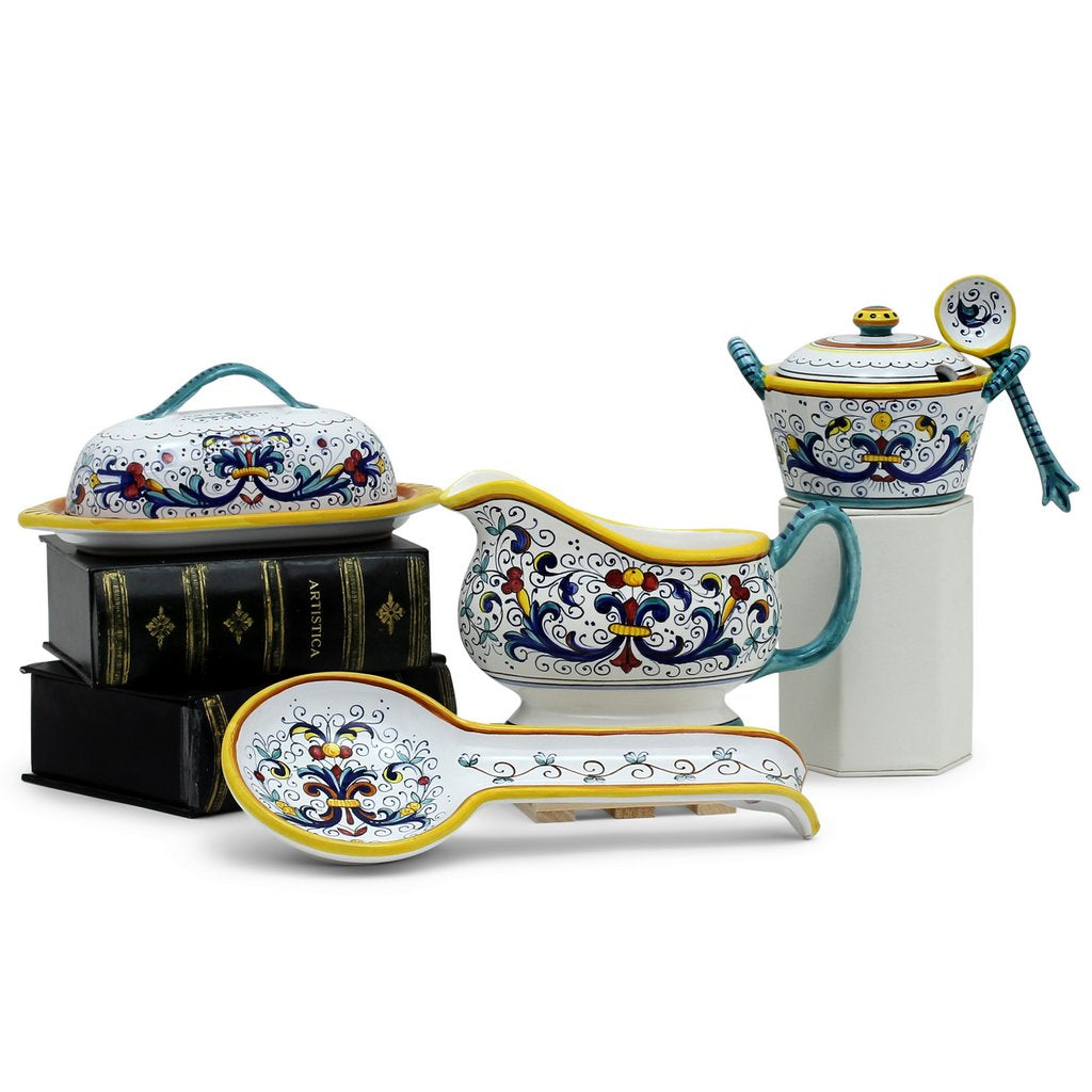 RICCO DERUTA: Bundle with Butter Dish + Sauce Boat + Parmesan Bowl + Spoon Rest - tops-selection.shop