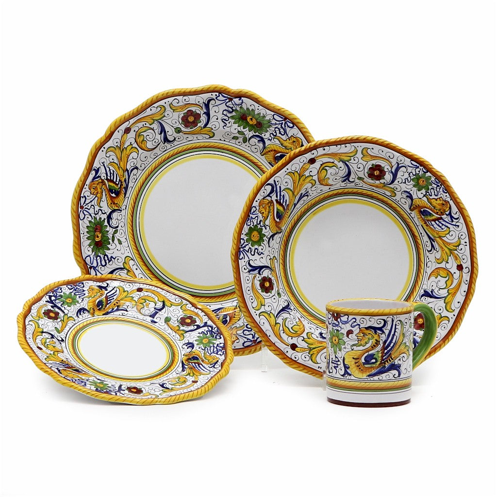 RAFFAELLESCO DELUXE: 4 Pieces Place Setting (White Center) - tops-selection.shop