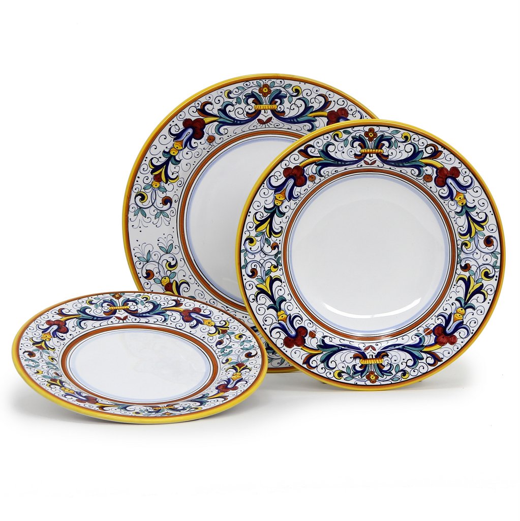 RICCO DERUTA DELUXE: 3 Pieces Place Setting (White Center) - tops-selection.shop