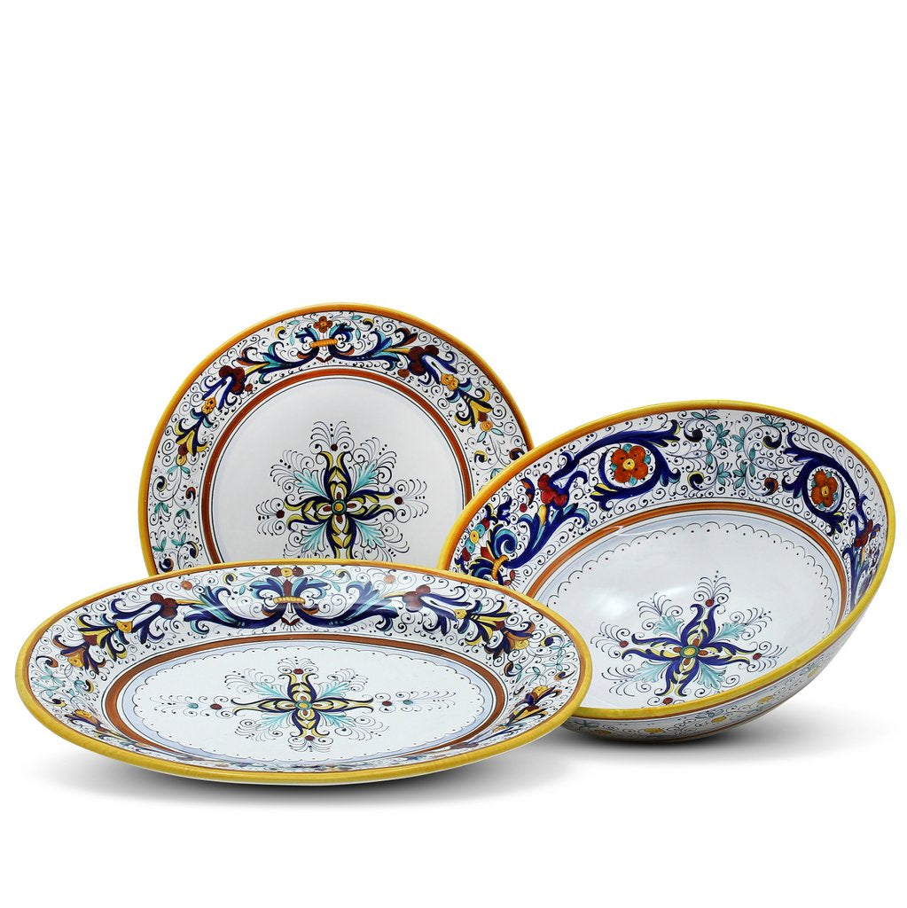 RICCO DERUTA DELUXE: Serving Set Charger + Salad Pasta Bowl + Oval Platter - tops-selection.shop