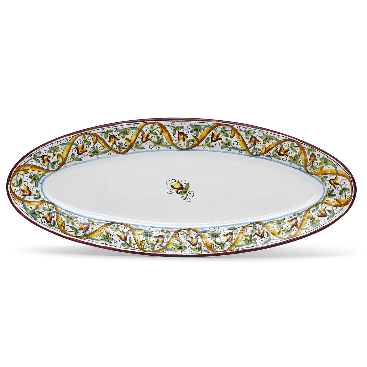 DERUTA PRIMAVERA: Fish/Hors d'Oeuvres Oval Narrow Platter - tops-selection.shop
