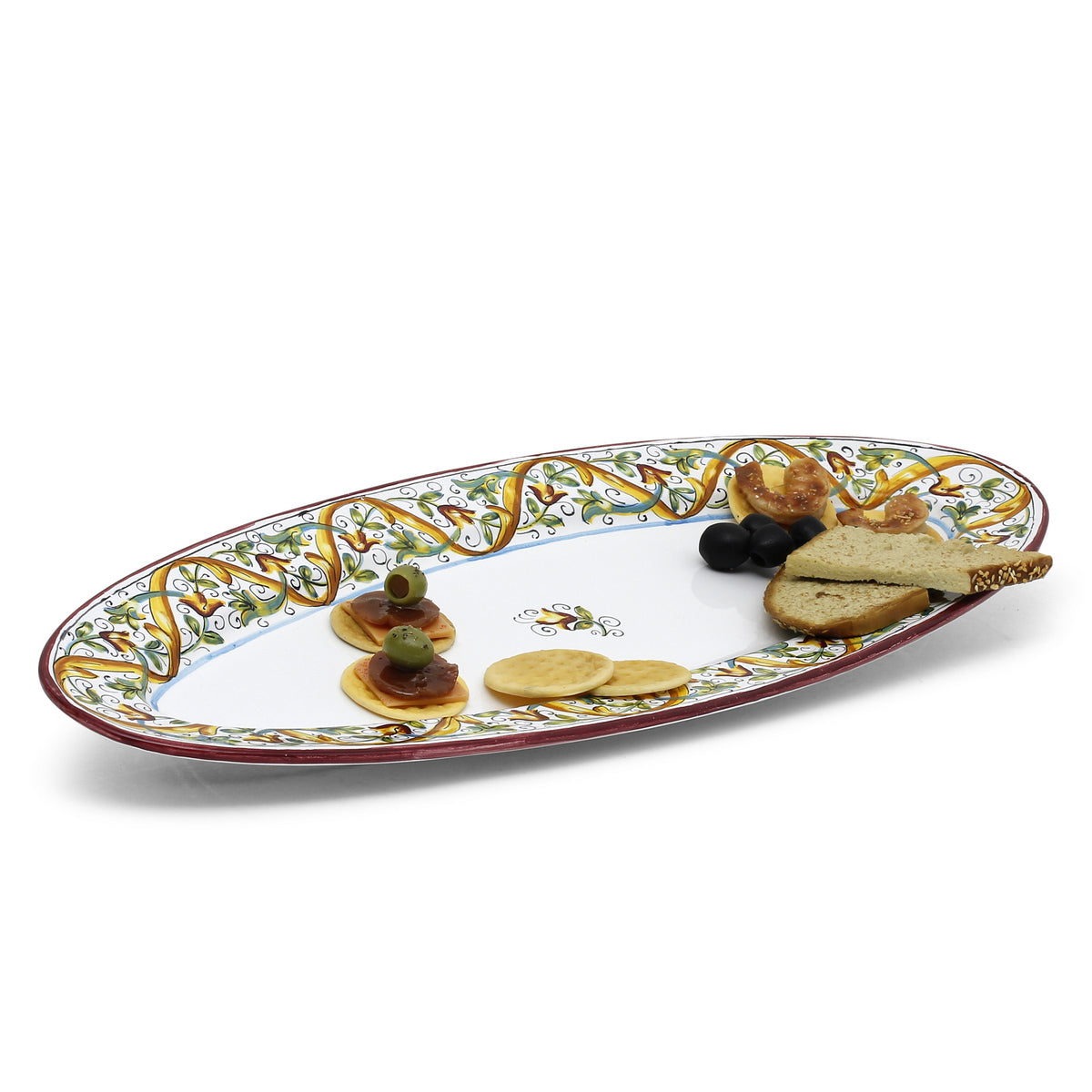 DERUTA PRIMAVERA: Fish/Hors d'Oeuvres Oval Narrow Platter - tops-selection.shop