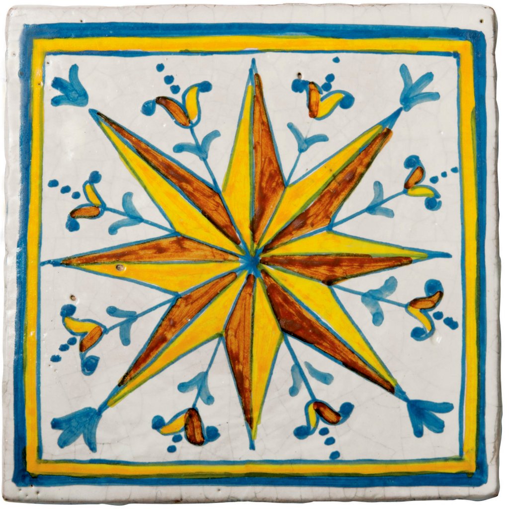 ANTICA DERUTA: Hand Painted Ceramic Authentic Deruta Tile - tops-selection.shop