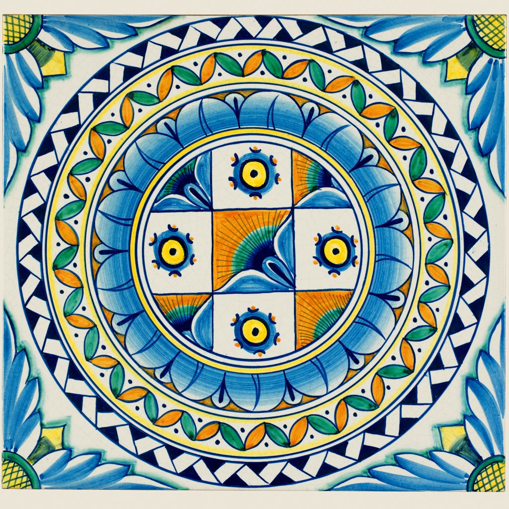 ANTICA DERUTA: Large Hand Painted Ceramic Authentic Deruta Tile - tops-selection.shop
