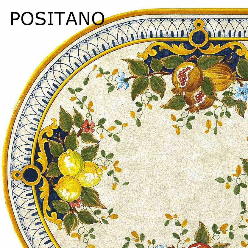 LAZY SUSAN: Ceramic-Stone Rotating Lazy Susan 20" Diam. in Deruta, Italy. - tops-selection.shop