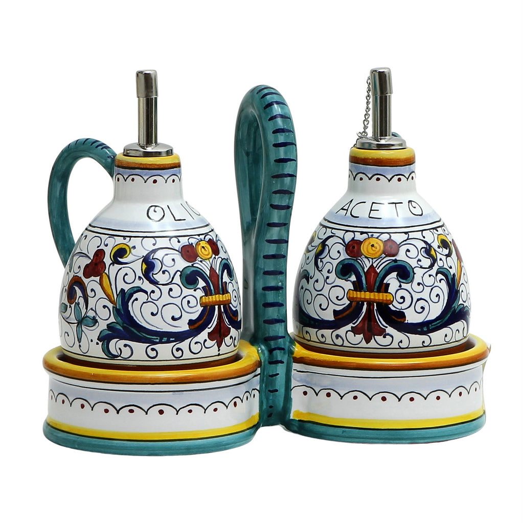 RICCO DERUTA DELUXE: Oil and Vinegar cruets set with caddy (NEW) - tops-selection.shop