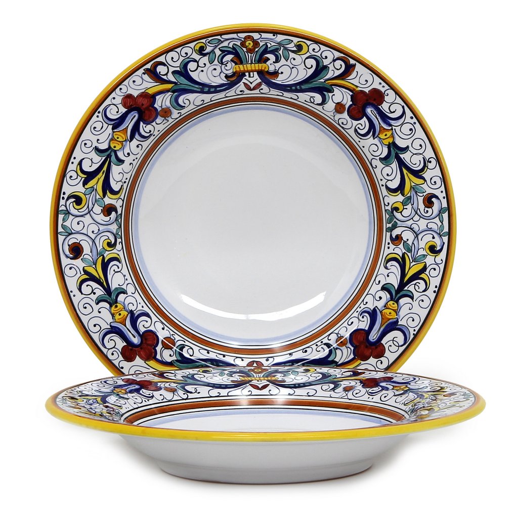 RICCO DERUTA: Rim Pasta Soup Bowl - White Center - tops-selection.shop