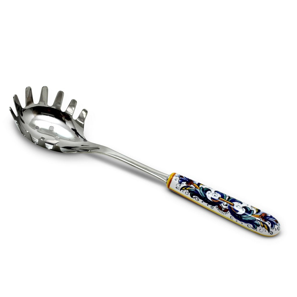 RICCO DERUTA DELUXE: Ceramic Handle Spaghetti Tong with 18/10 stainless steel cutlery. - tops-selection.shop