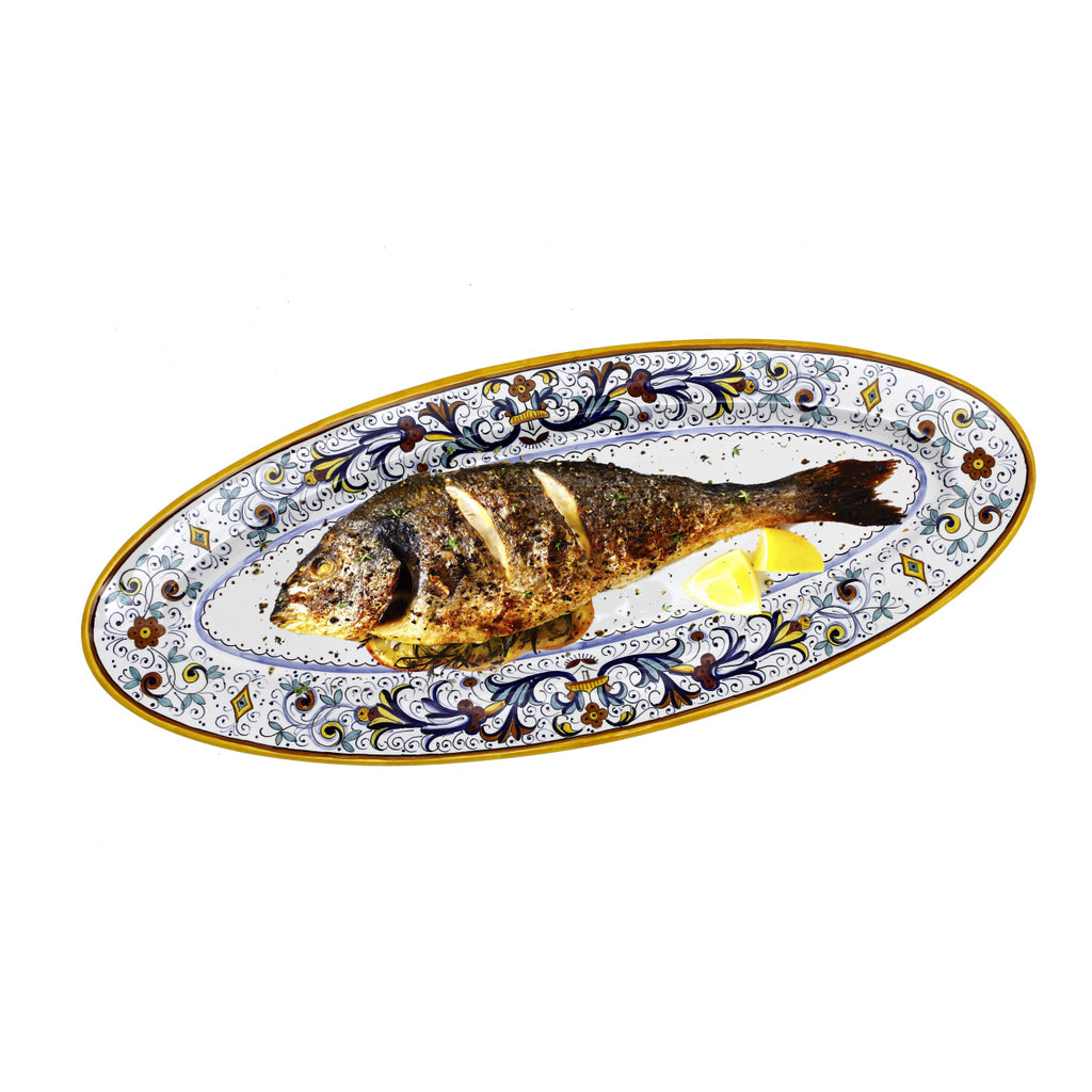 RICCO DERUTA DELUXE: Fish/Hors d'Oeuvres Oval Narrow Platter - tops-selection.shop