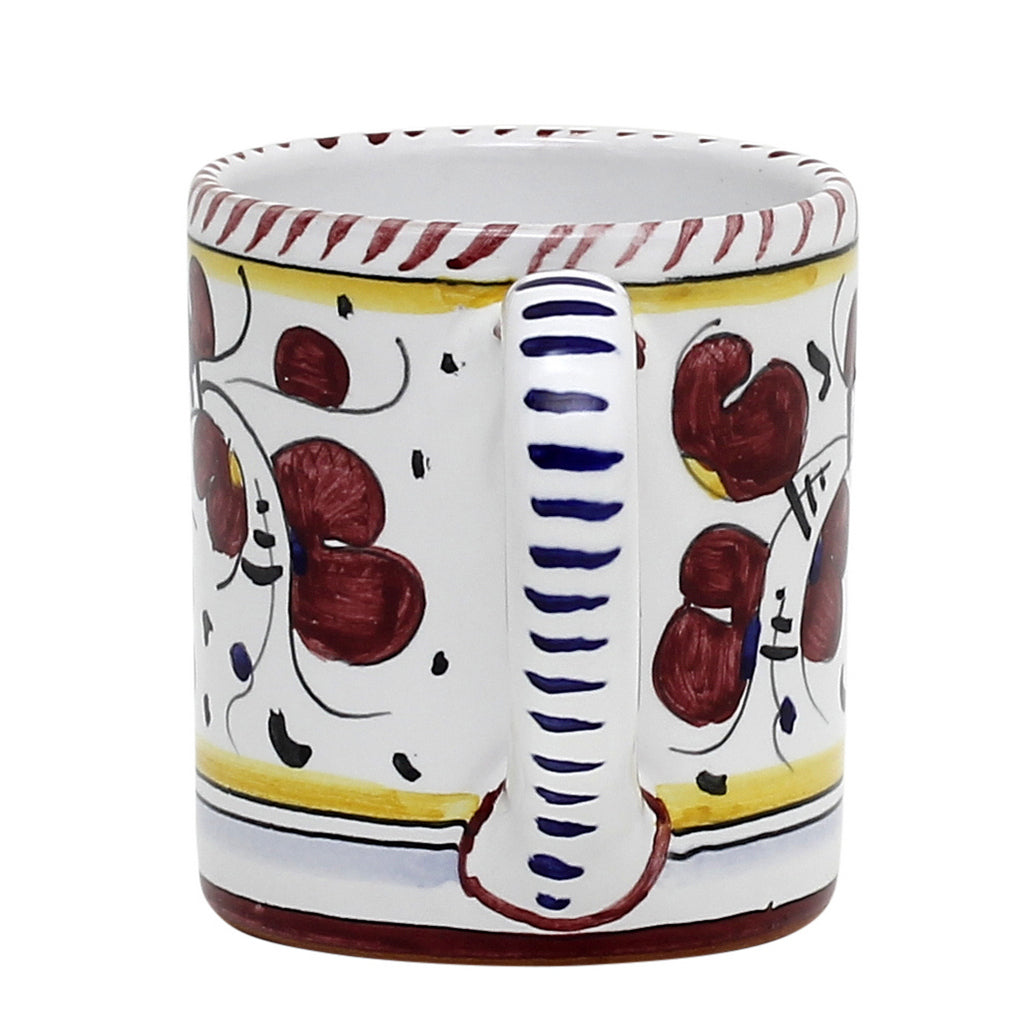 ORVIETO RED ROOSTER: Mug (10 Oz) [STRIPED RIM] - tops-selection.shop