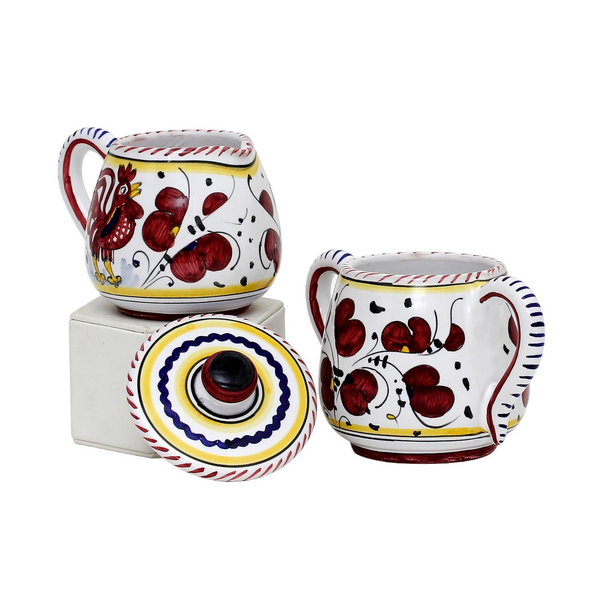 ORVIETO RED ROOSTER: Sugar and Creamer - tops-selection.shop
