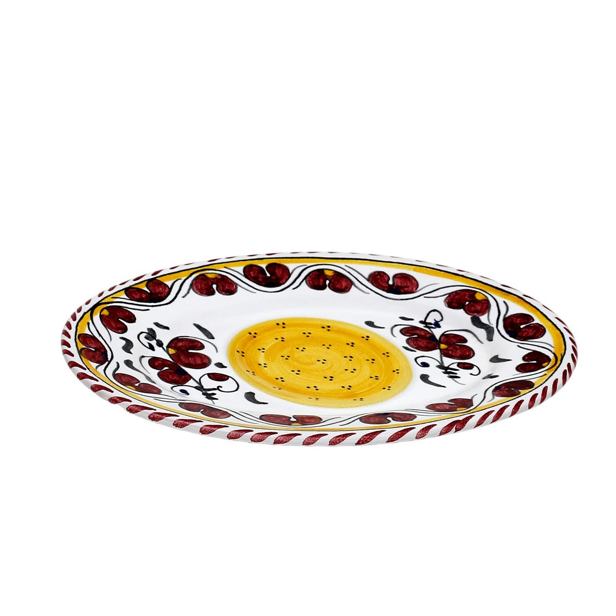 ORVIETO RED ROOSTER: Small Oval Plate - tops-selection.shop