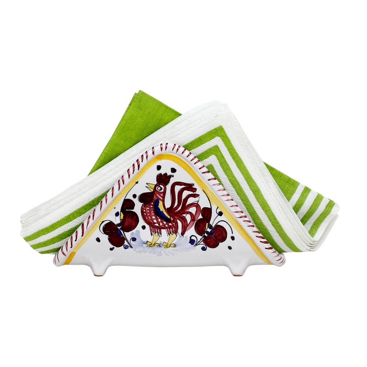 ORVIETO RED ROOSTER: Napkin Holder - tops-selection.shop
