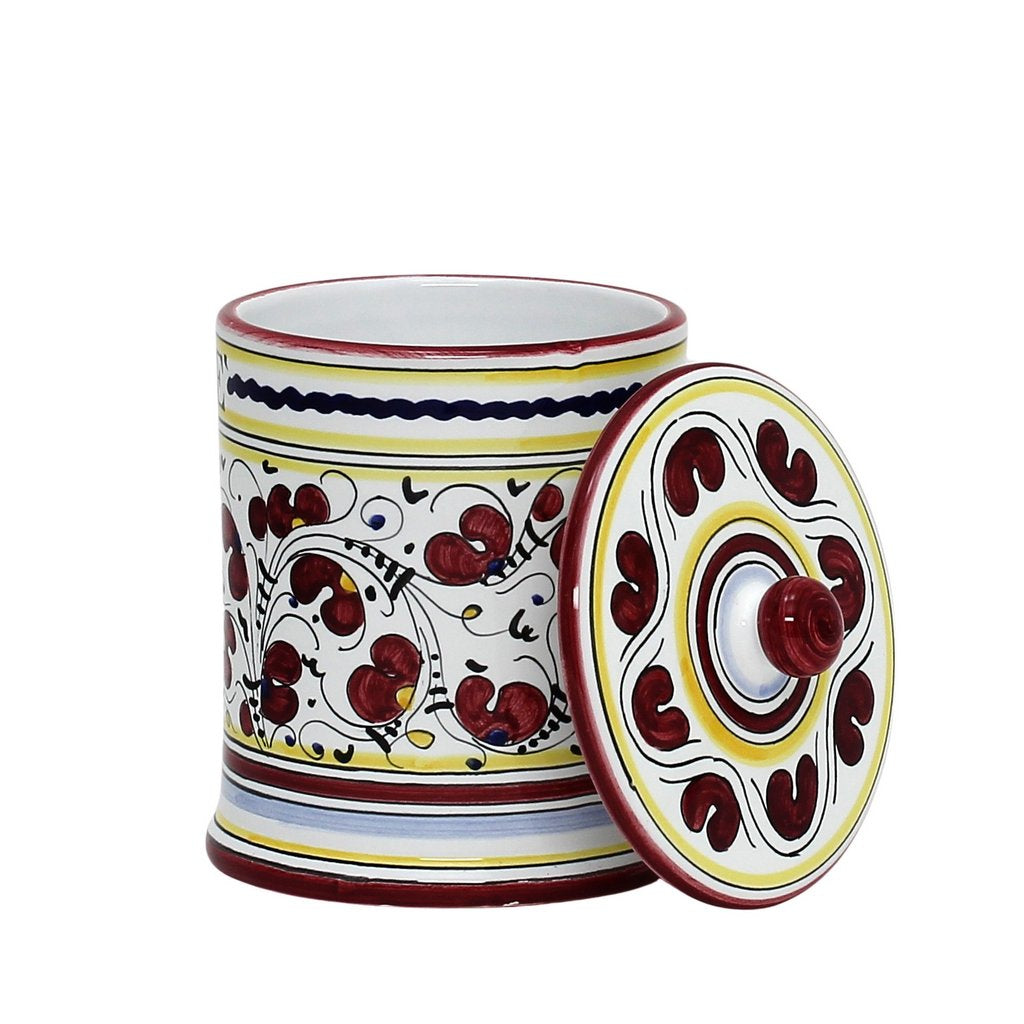 ORVIETO RED ROOSTER: Caffe' (Coffee) Container Canister - tops-selection.shop