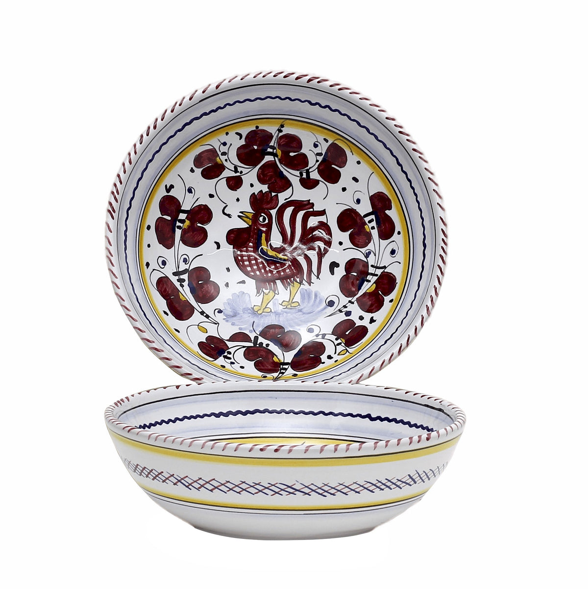 ORVIETO RED ROOSTER: Pre Pack Dinner Plate + Coupe Bowl + Mug - tops-selection.shop