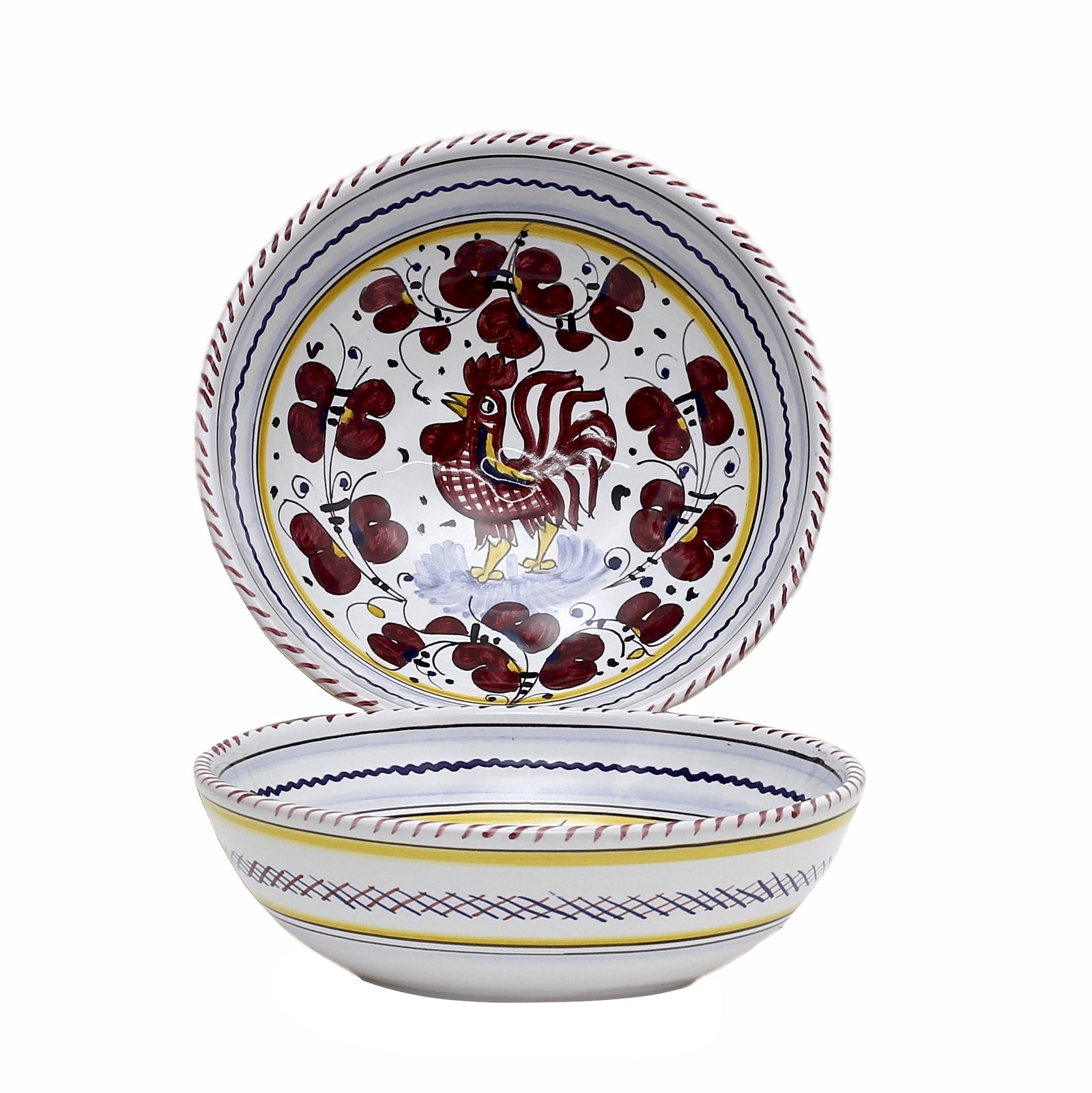 ORVIETO RED ROOSTER: Pre Pack Dinner Plate + Coupe Bowl + Mug - tops-selection.shop