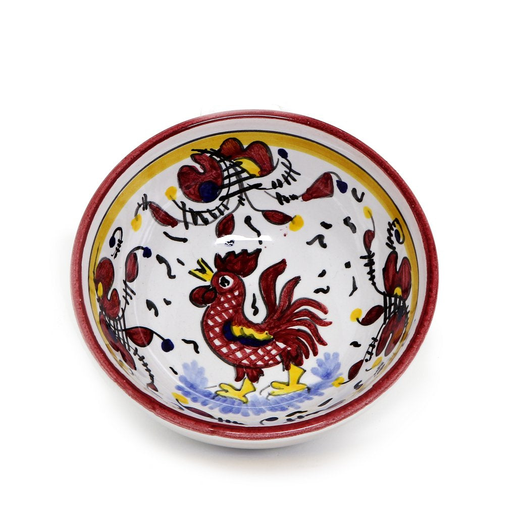 ORVIETO RED ROOSTER: Small Dipping Bowl/Condiment Bowl (1 Cup) - tops-selection.shop
