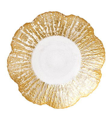 VIETRI: Rufolo Glass Gold Small Shallow Bowl - tops-selection.shop