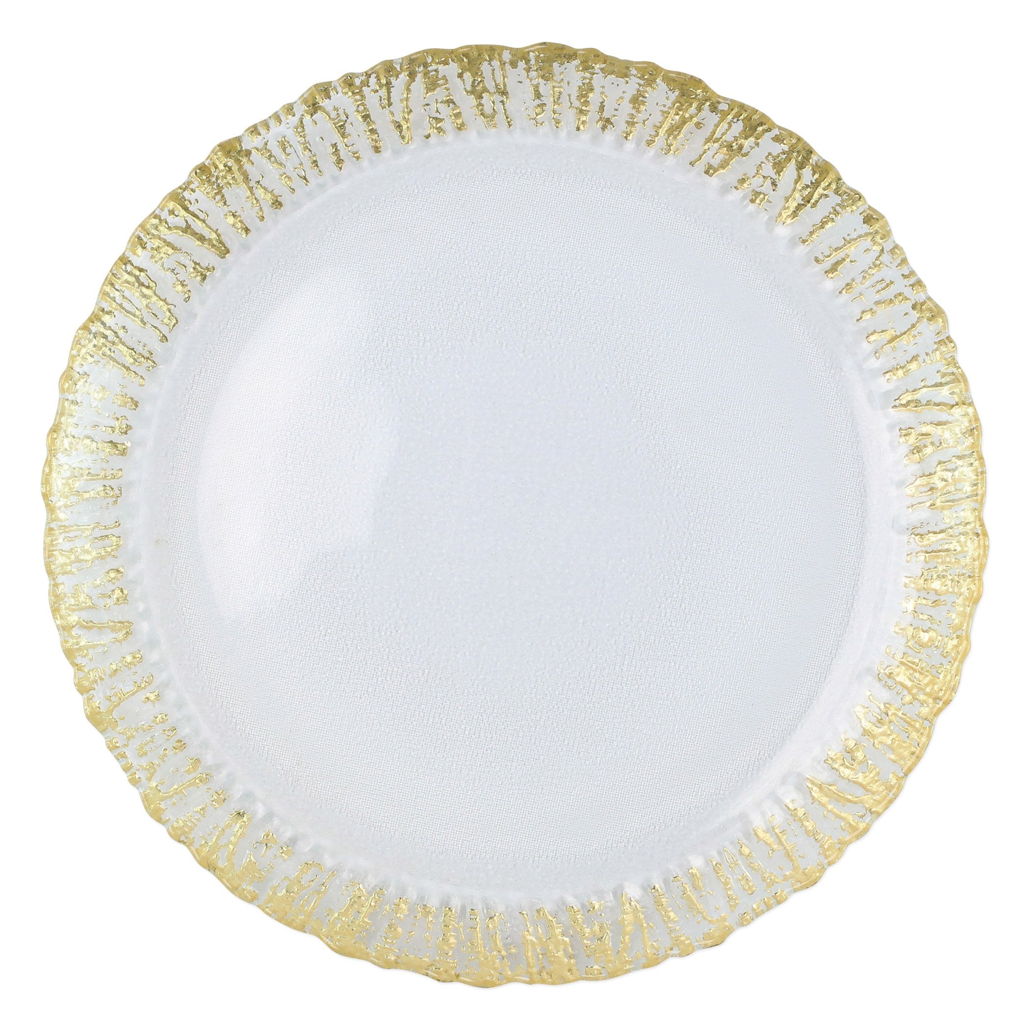 VIETRI: Rufolo Glass Gold Round Platter - tops-selection.shop