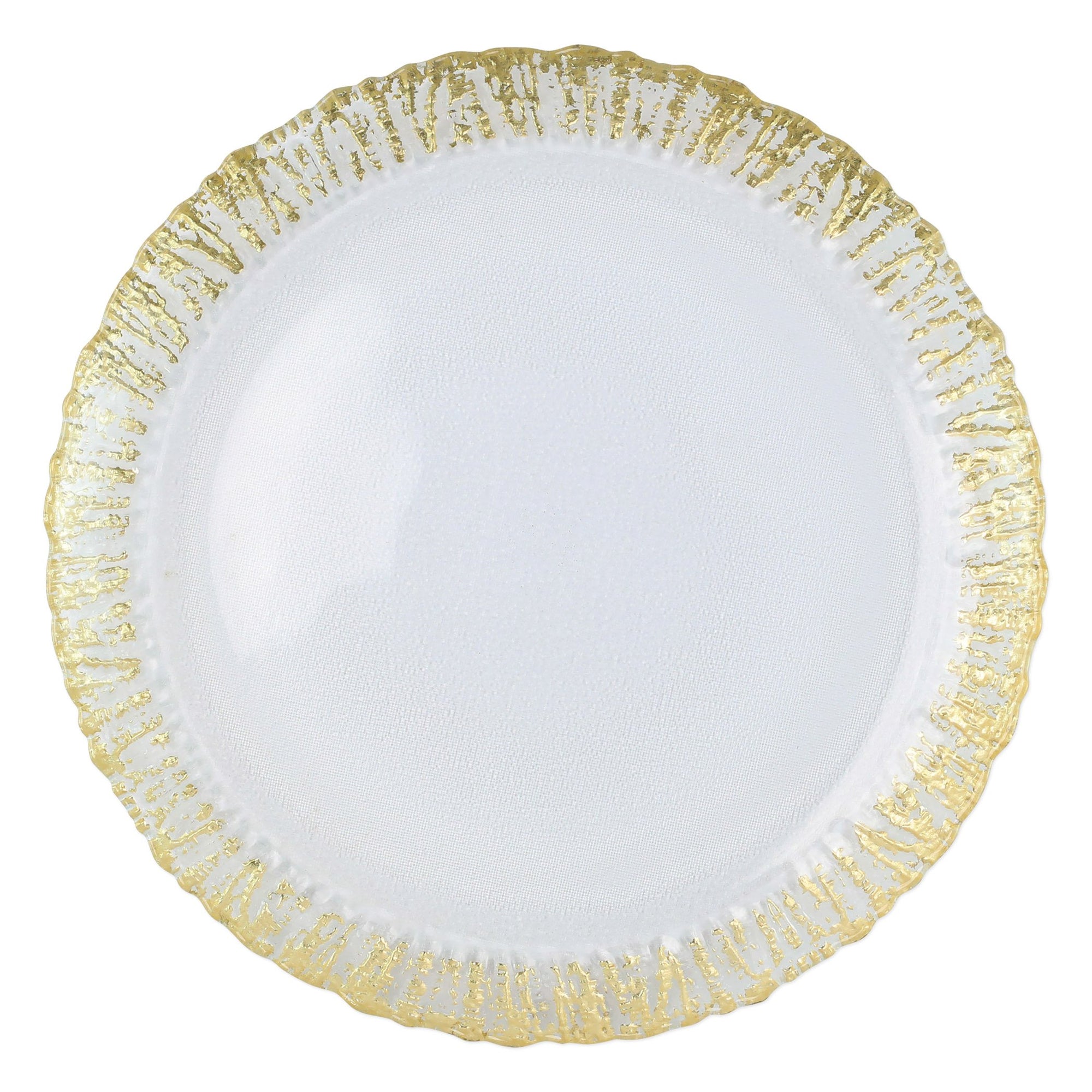 VIETRI: Rufolo Glass Gold Round Platter - tops-selection.shop