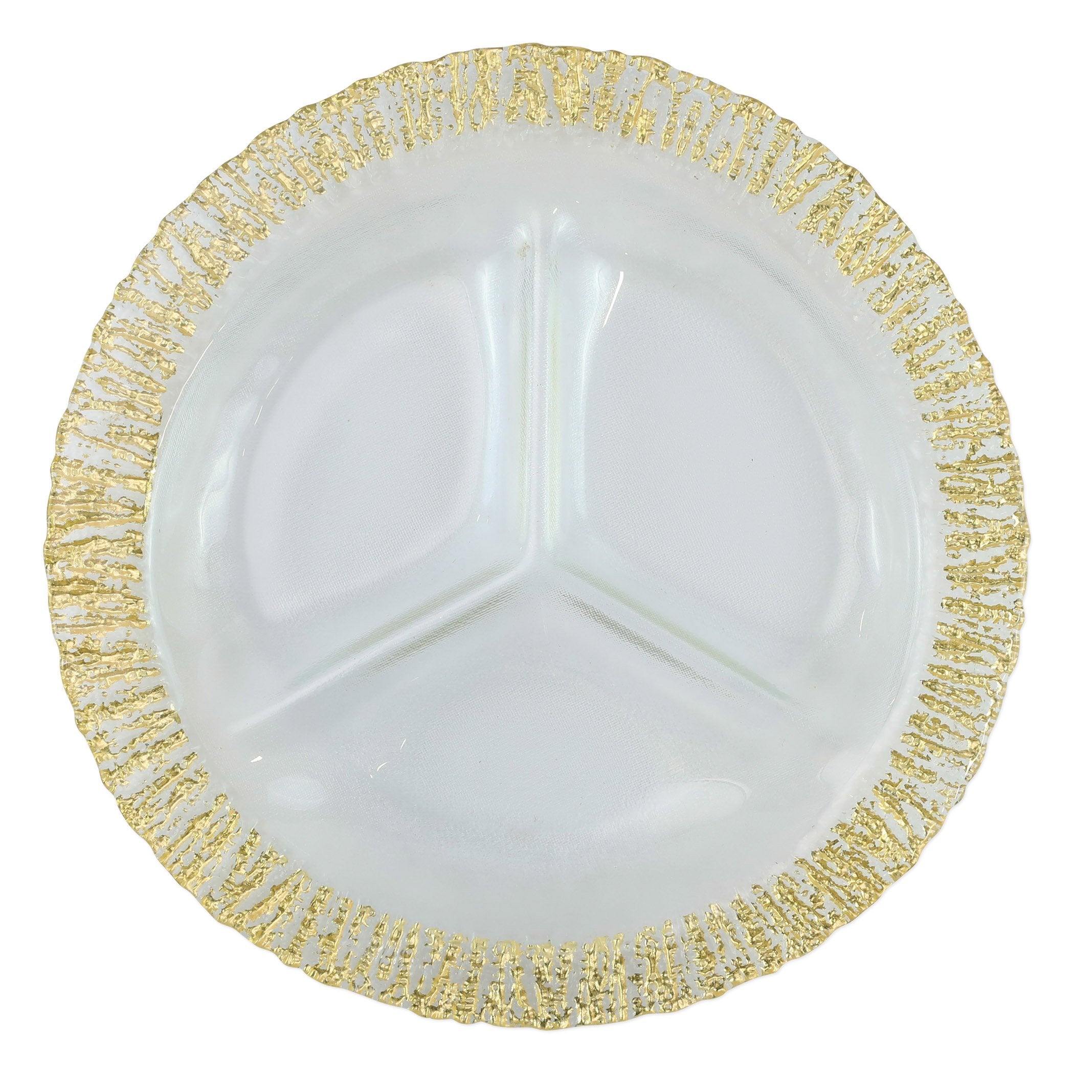 VIETRI: Rufolo Glass Gold Three-Part Server - tops-selection.shop