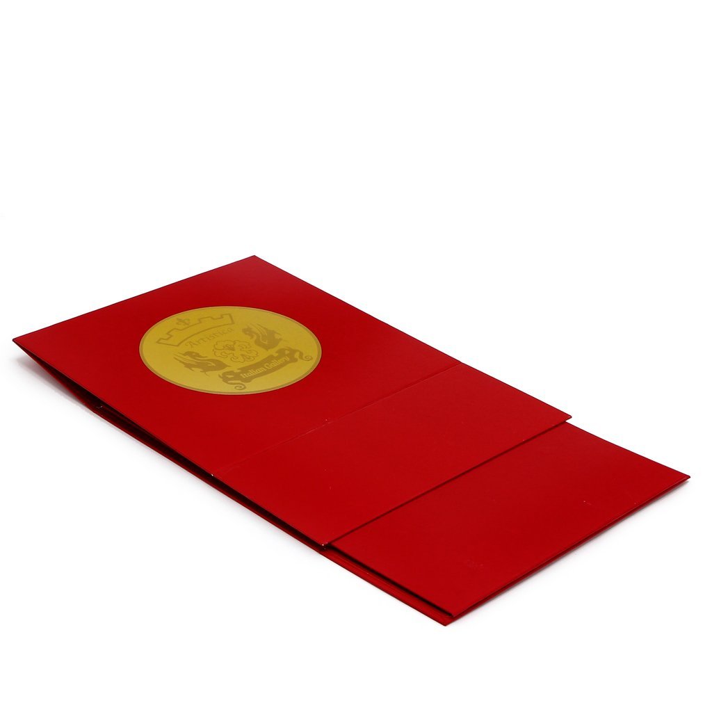 GIFT BOX: DeLuxe Glossy Red Gift Box with Two Mugs and One Ricco Deruta Candle - tops-selection.shop