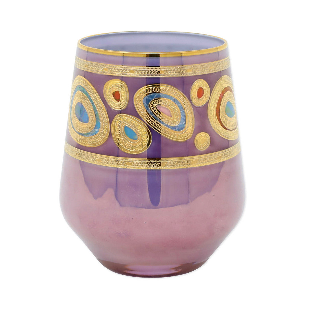 VIETRI: Regalia Purple Stemless Wine Glass - tops-selection.shop