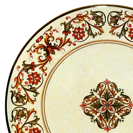 CERAMIC STONE TABLE + IRON BASE: SARA Design^ - Hand Painted - tops-selection.shop