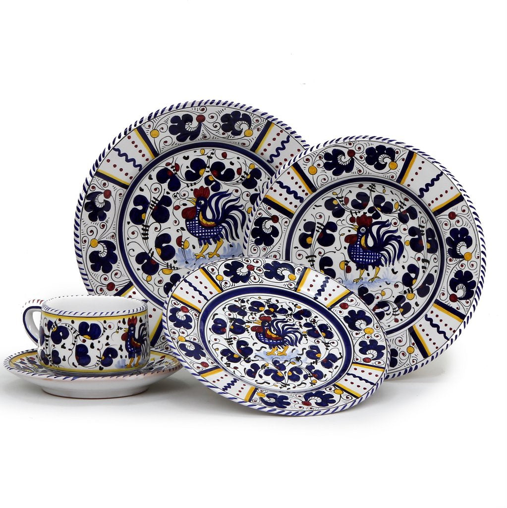 ORVIETO BLUE ROOSTER: 5 Pieces Place Setting - tops-selection.shop