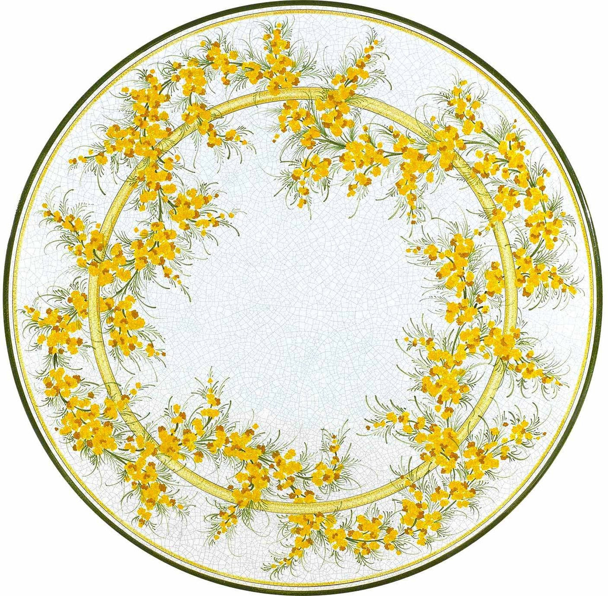 CERAMIC STONE TABLE + IRON BASE: SANREMO Design - Hand Painted in Deruta, Italy. - tops-selection.shop