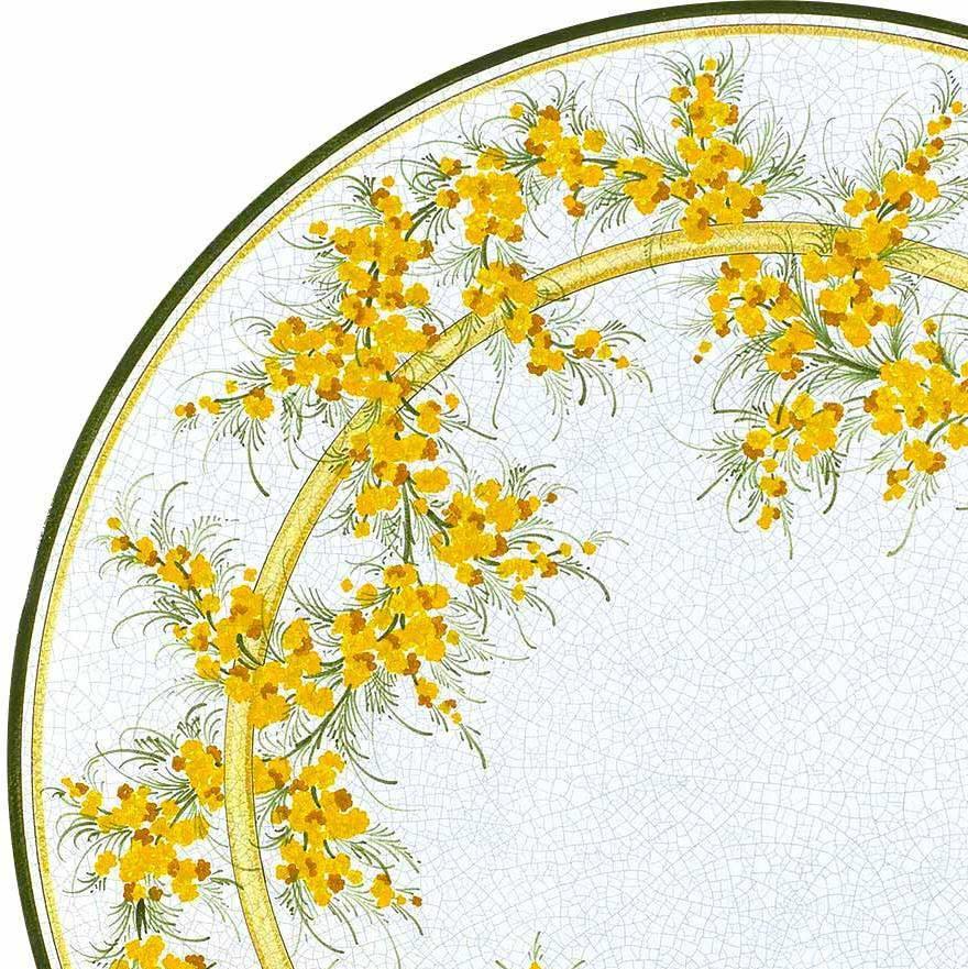 CERAMIC STONE TABLE + IRON BASE: SANREMO Design - Hand Painted in Deruta, Italy. - tops-selection.shop