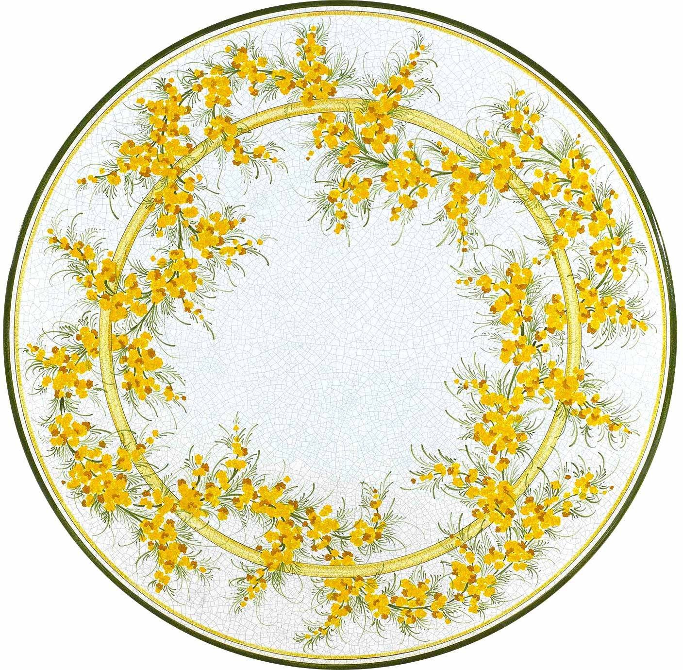 CERAMIC STONE TABLE + IRON BASE: SANREMO Design - Hand Painted in Deruta, Italy. - tops-selection.shop