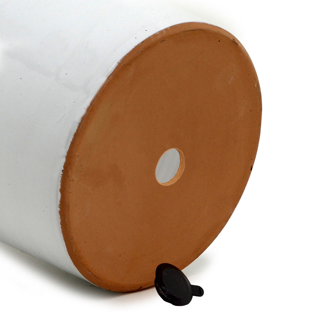 SCAVO Giardini Garden: Medium Planter Vase with fluted rim WHITE - tops-selection.shop