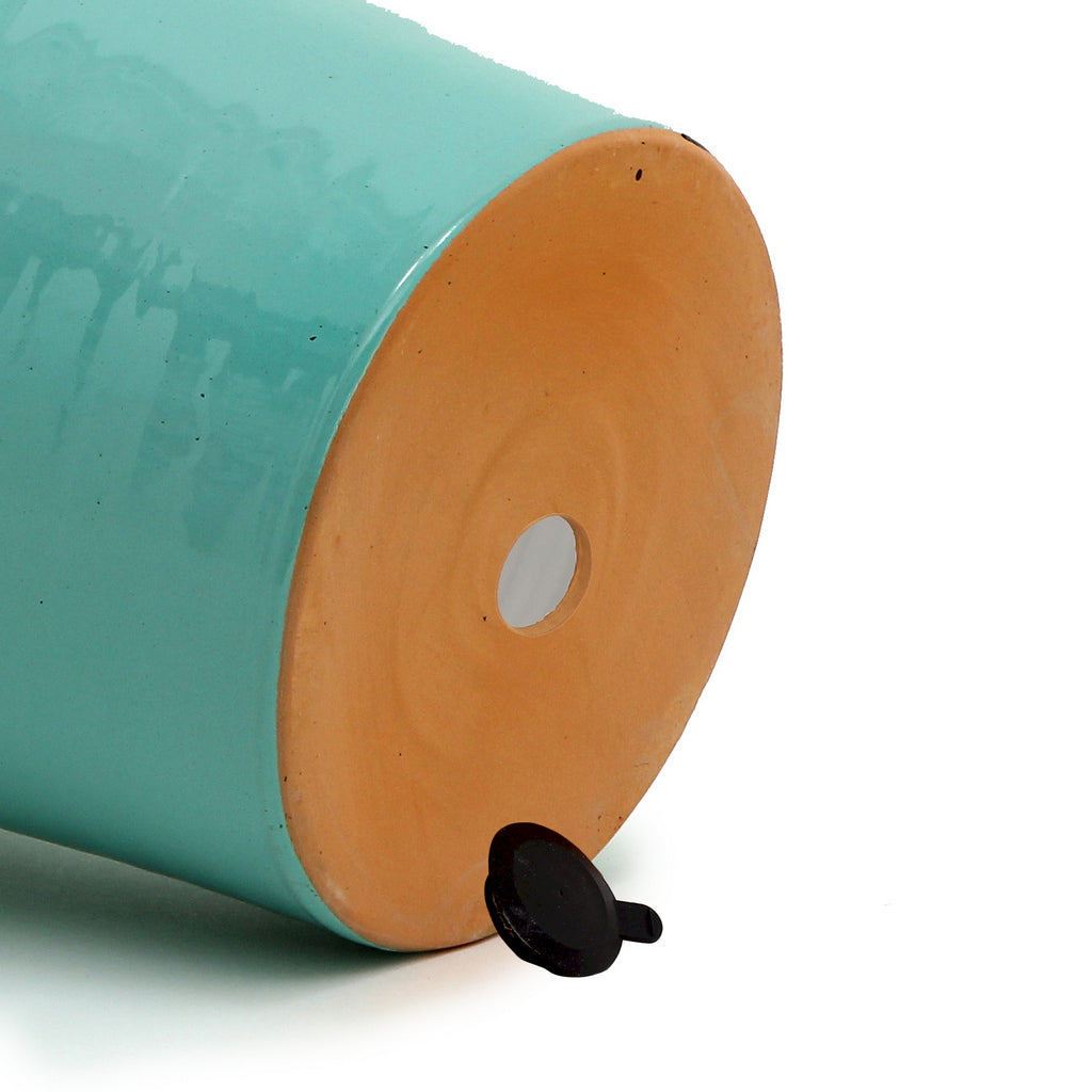 SCAVO Giardini Garden: Large Planter Vase with fluted rim AQUA Tiffany Teal - tops-selection.shop