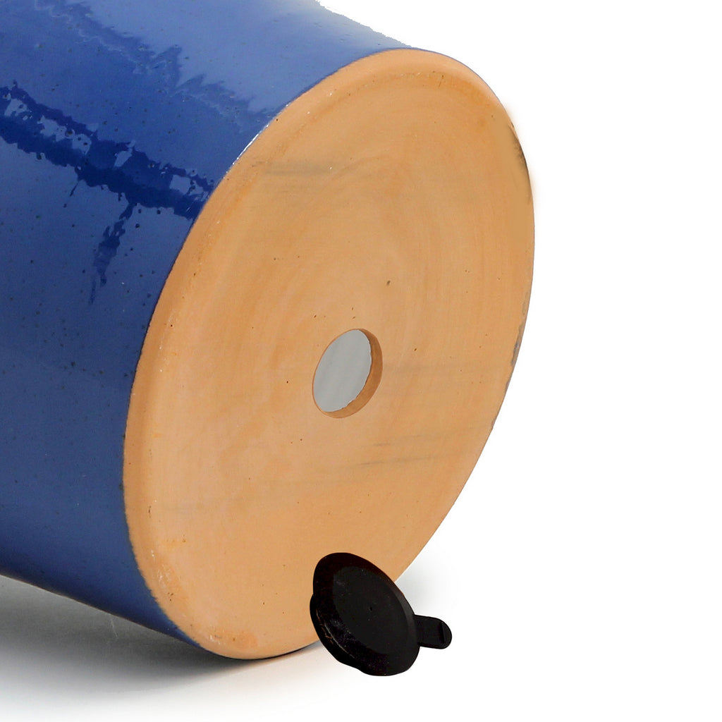 SCAVO Giardini Garden: Large Planter Vase with fluted rim 'AVIATOR' Dark Blue - tops-selection.shop