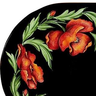 CERAMIC STONE TABLE + IRON BASE: SPALATO Design^ - Hand Painted in Deruta, Italy. - tops-selection.shop