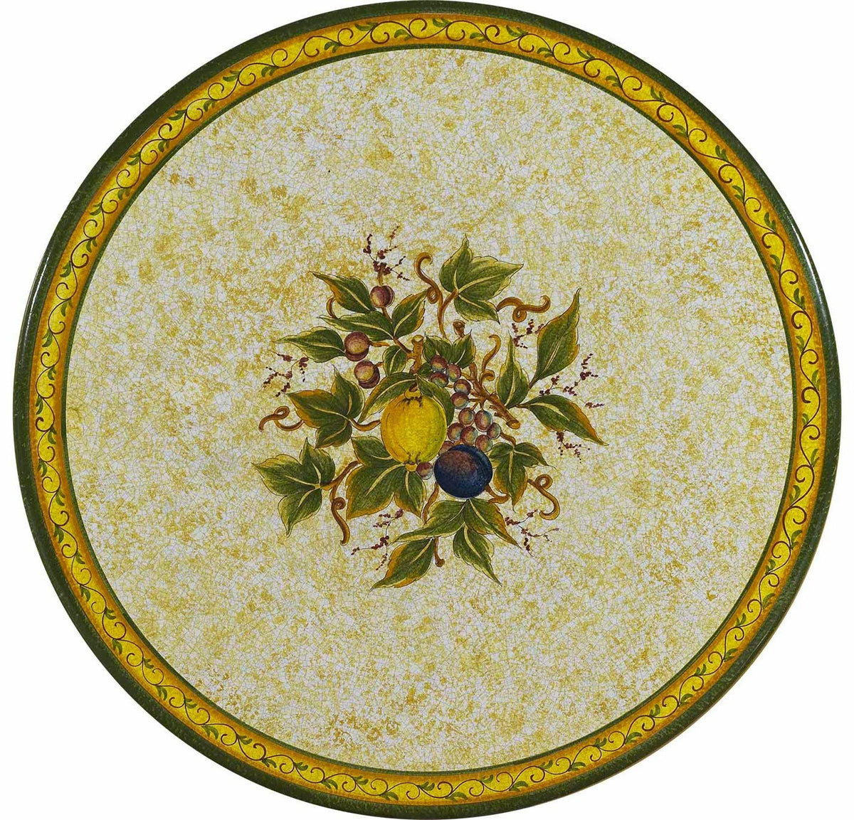 CERAMIC STONE TABLE + IRON BASE: SPOLETO Design - Hand Painted in Deruta, Italy. - tops-selection.shop